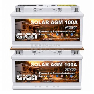 2 Bater�as Caravanas Solar Servicio y Arranque  AGM 100 Amperios | 12V GN100-AGM Camper